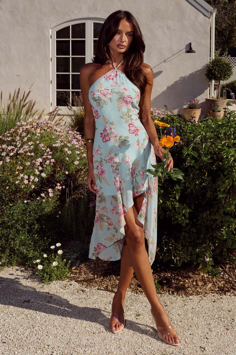 Vestido Curto Angeline Estampado Azul